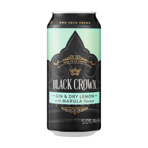 Black Crown Gin & Dry Lemon With Marula - 6 x 440 ml